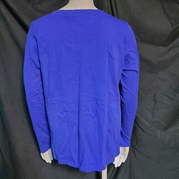 NWT Zenana Signature Royal Blue Long Sleeve Tee 1X - Picture 6 of 7